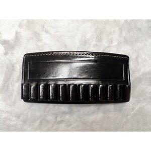 VTG Bianchi Black Leather Cartridge Pouch 12 Slot Ammo Duty Belt Slide Holder